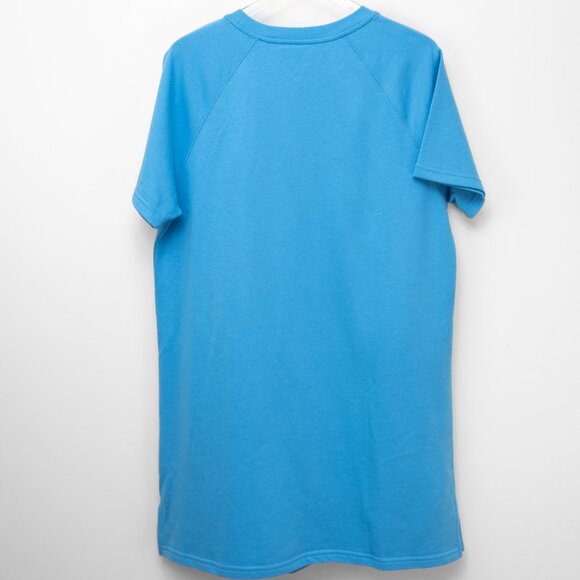 Fabletics Terry Mini Dress Short Sleeve Casual Athleisure Blue Size Large New - Picture 3 of 8